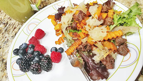Butternut Squash and Bison Sausage Hash