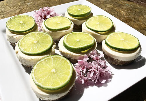Exceptionally Tangy No Bake Gluten Free Mini Lime Cheesecakes