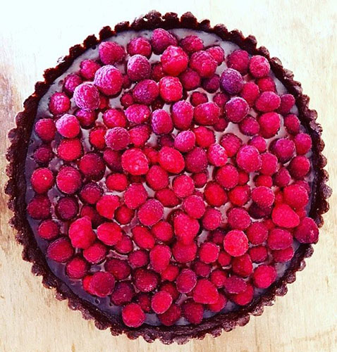 Almond Flour Raspberry Coconut Chocolate Tart