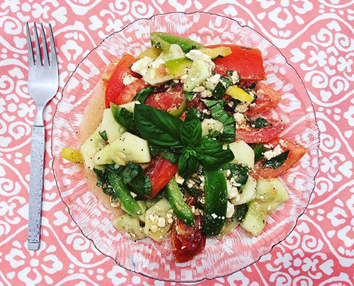 Tomato Basil and Feta Salad