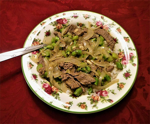 Stir Fried Beef and Asparagus in Orange Sauce